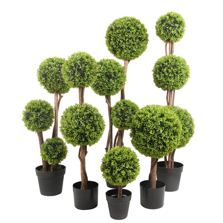 High Quality Plastic Grass Bonsai Ball Artificial Topiary Trees For Outdoor Indoor Decoration